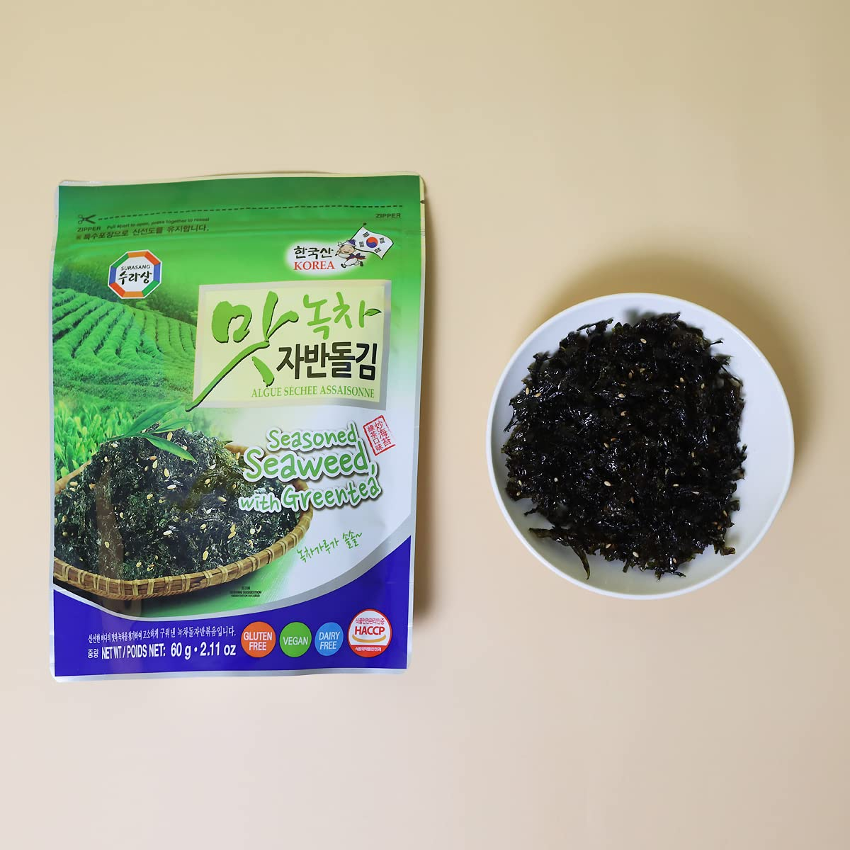 Surasang Seasoned Seaweed With Greentea 60g