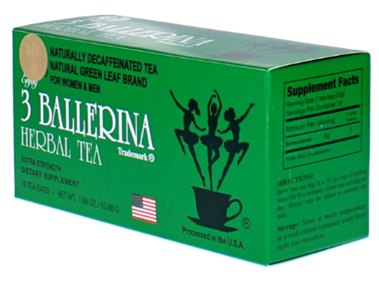 3 Ballerina Herbal Tea Dieters' Drink Extra Strength 18 bags