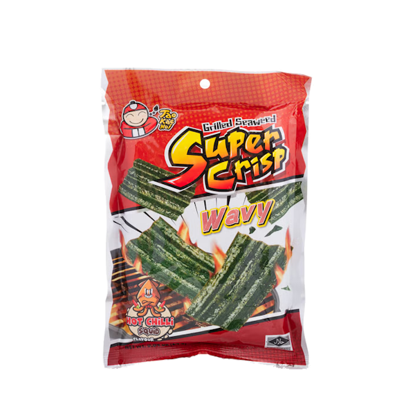 TAO KAE NOI Super Crispy Grilled Seaweed, Hot Chili Squid Flavor 24 g