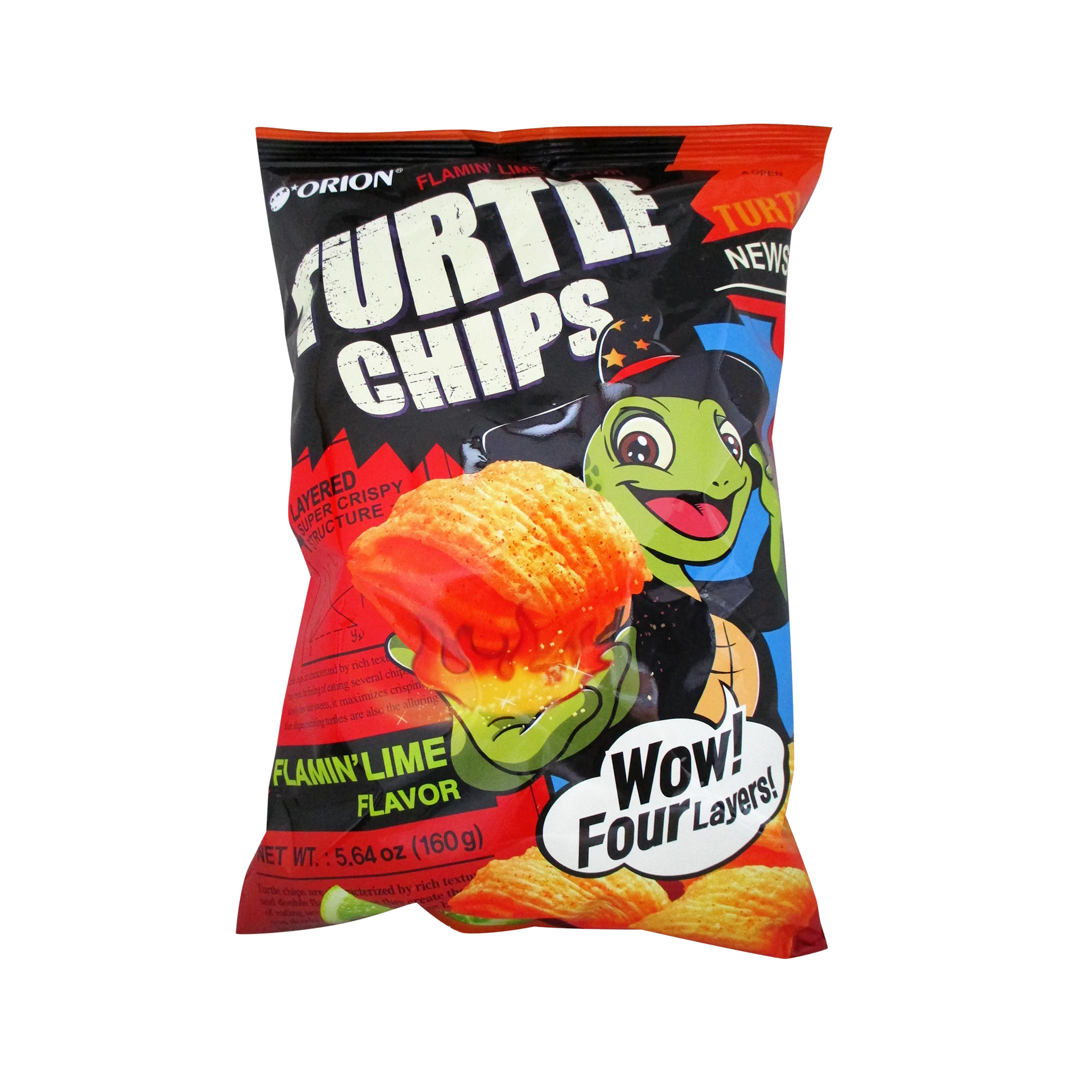 Orion Flamin' Lime Corn Turtle Chips 160g