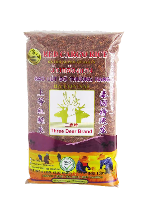 Three Deer Brand Red Cargo Rice 5lb