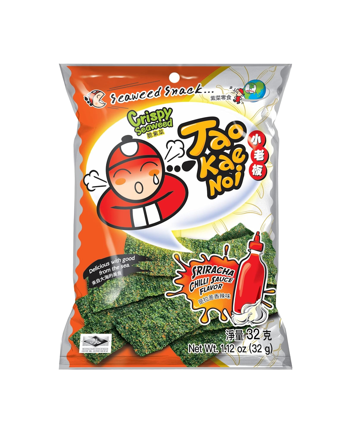 Tao Kae Noi Crispy Seaweed Thai Snack, Sriracha Flavor 32g
