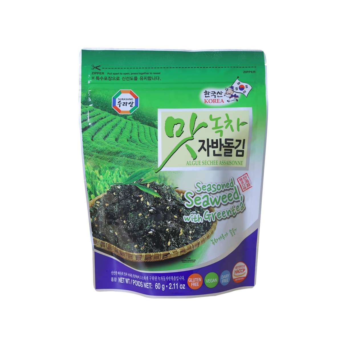 Surasang Seasoned Seaweed With Greentea 60g