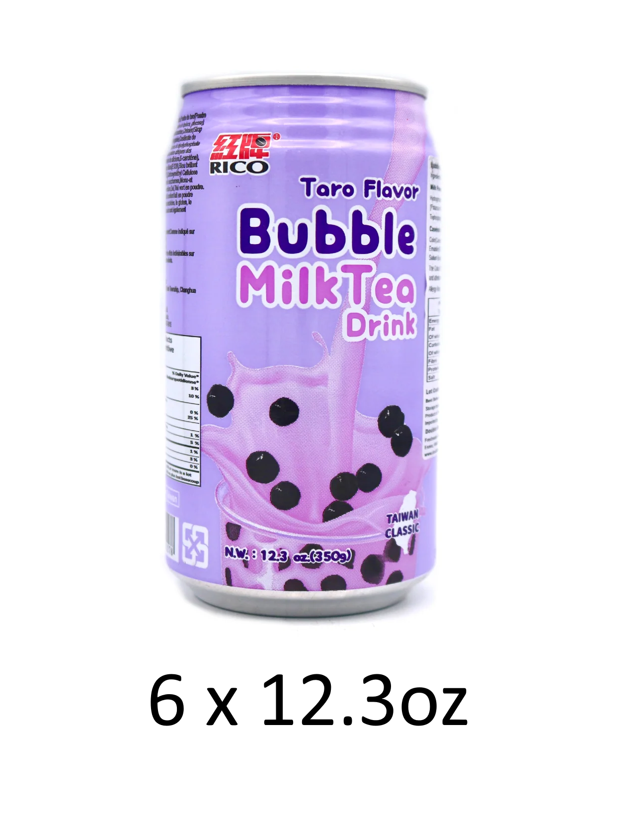 Rico Boba Bubble Milk Tea Drink Taro Flavor 12.3oz