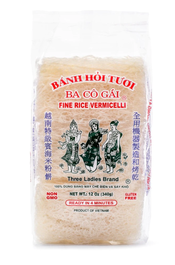 Three Ladies Fine Rice Vermicelli 12 oz