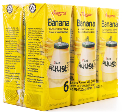 Binggrae Milk Drink, Banana Flavor 6ct 1 box