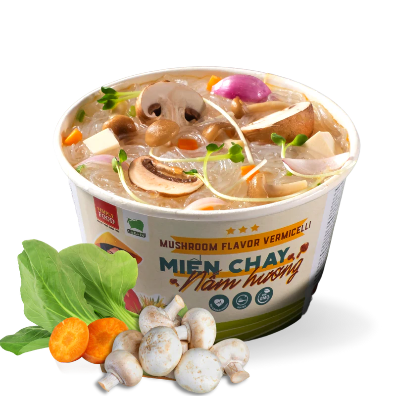 Simply Food Mushroom Vermicelli Glass Instant Noodle Bowl