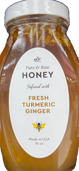 NUF Pure & Raw Honey With Fresh Turmeric Ginger 16oz