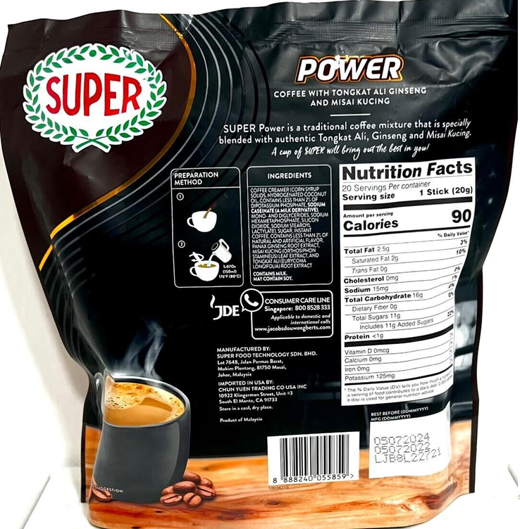 Super Power 6-In-1 TA with Ginseng Instant Coffee 400g