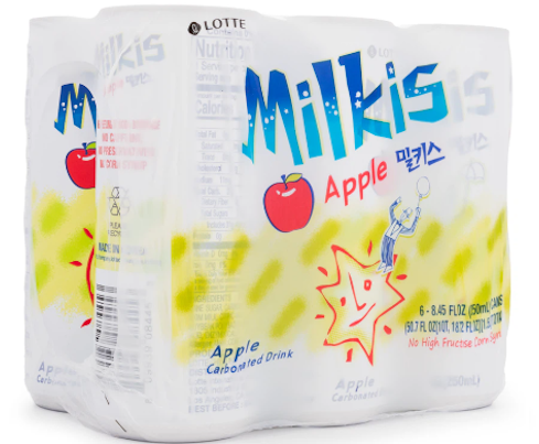 Lotte Milkis Apple Flavored Carbonated Drink 250ml 6pk 1 each