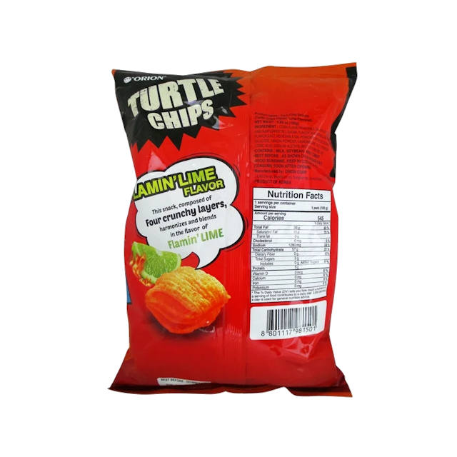 Orion Flamin' Lime Corn Turtle Chips 160g