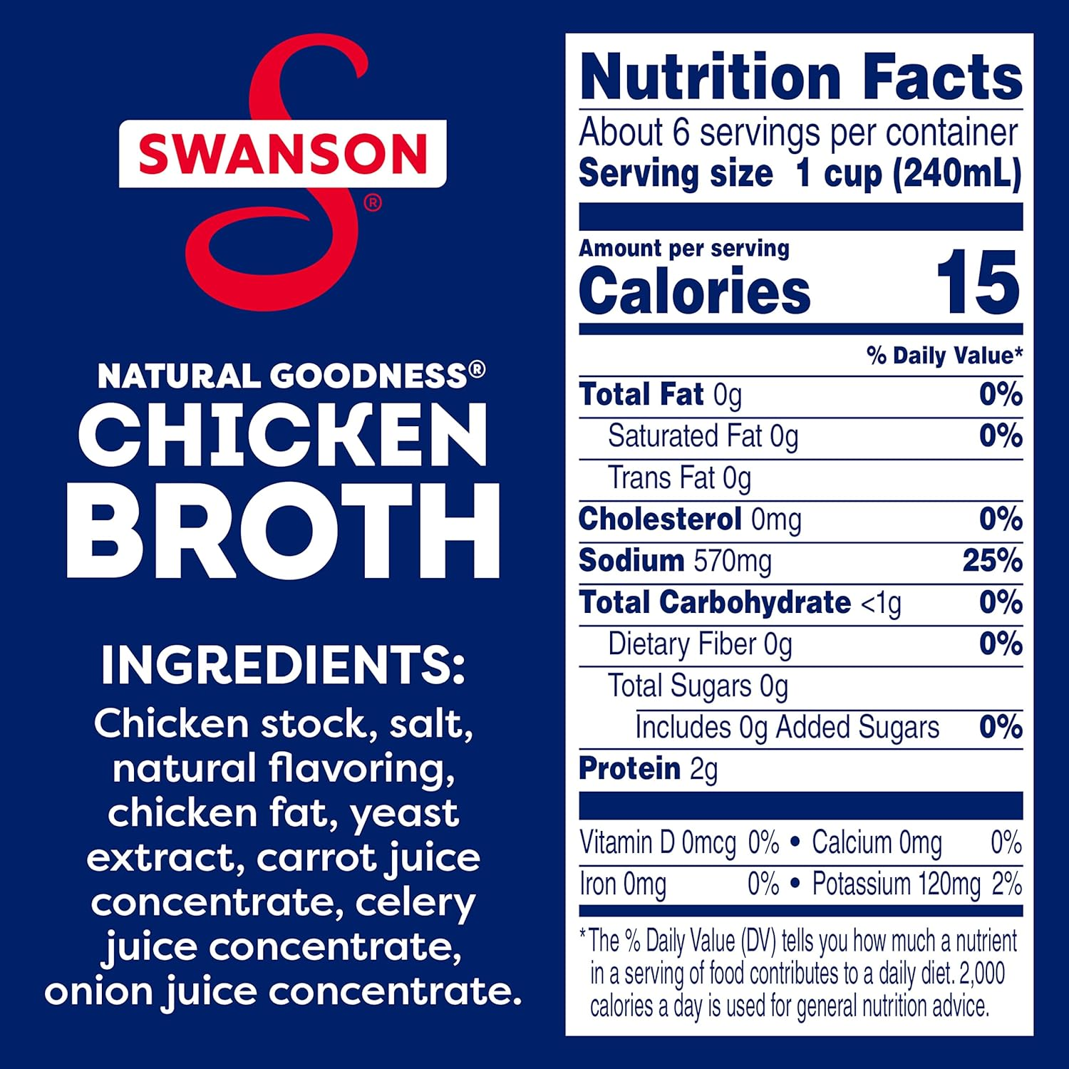 Swanson Natural Goodness 33% Less Sodium Chicken Broth 2lb