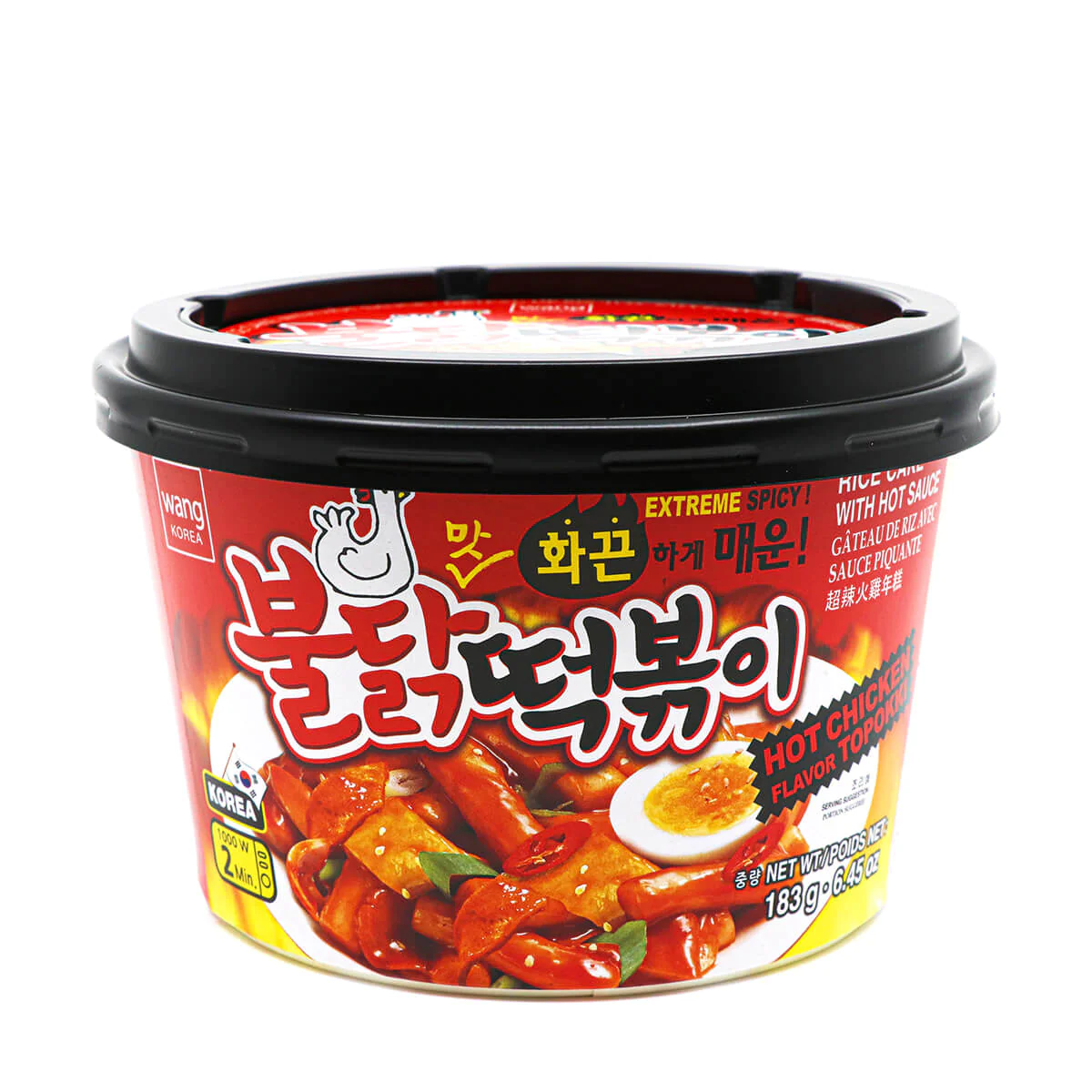 Wang Korea Rice Cake with Hot Sauce Hot Chicken Flavor Topokki 183g