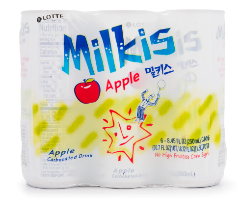 Lotte Milkis Apple Flavored Carbonated Drink 250ml 6pk 1 each