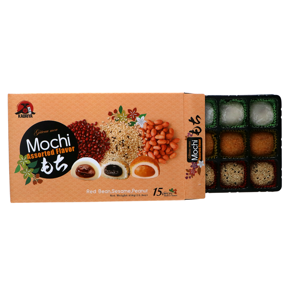 Kaoriya Mixed Mochi – Red Bean, Sesame, Peanut 450g