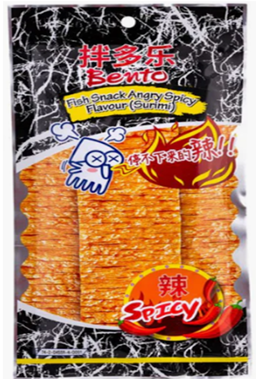 Bento Fish Snack Angry Spicy Flavour (Surim) 20g
