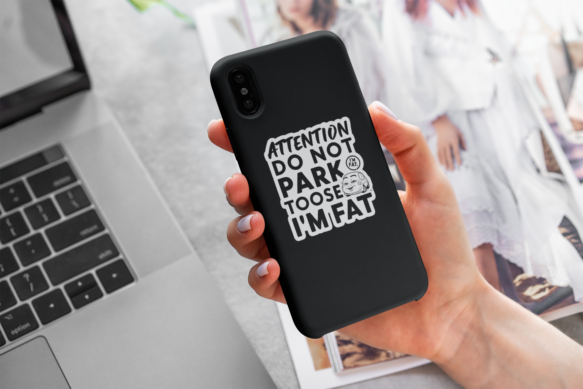 Attention Do Not Park Too Close I'm Fat Vinyl sticker,sticker for tablet laptop Wall Car Windowsr Water Bottle Van Decoration Graphics