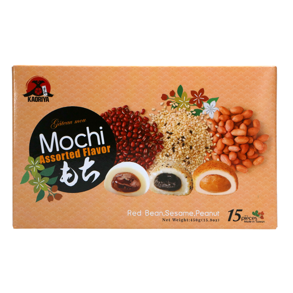 Kaoriya Mixed Mochi – Red Bean, Sesame, Peanut 450g