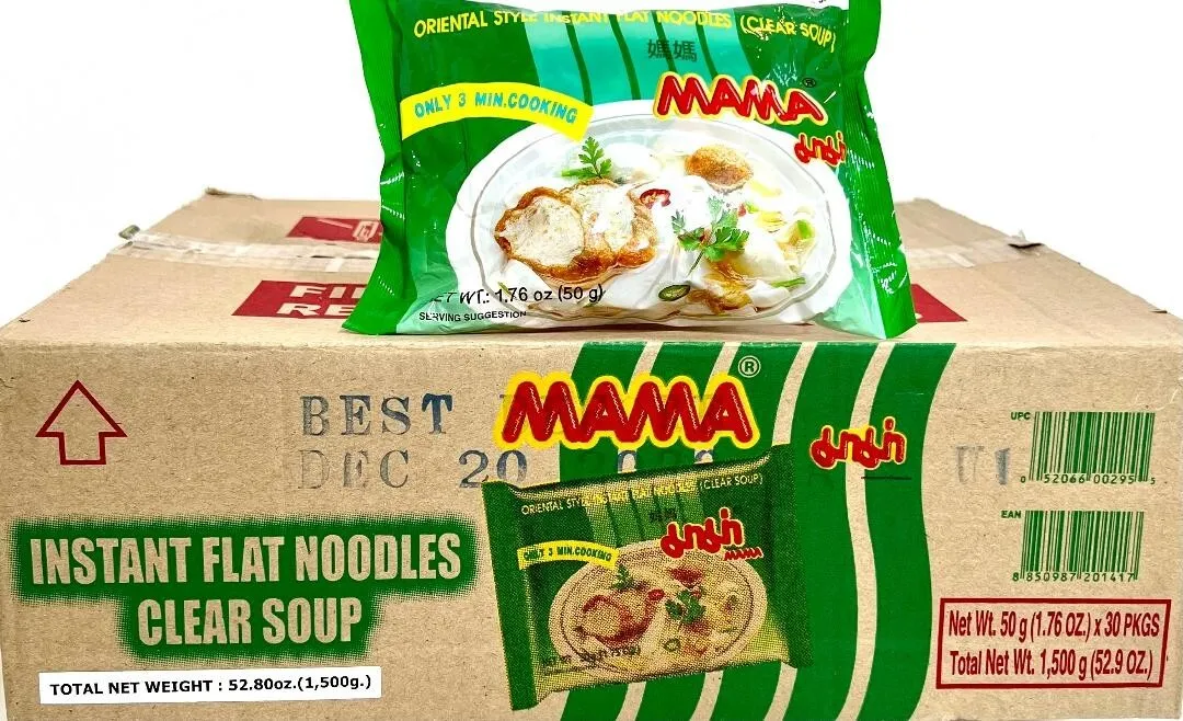 MAMA Noodles Flat Clear Soup Instant Rice Noodles w/ Delicious Thai Flavors