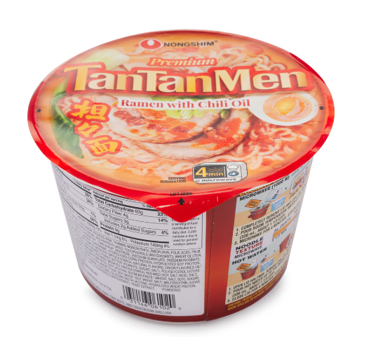 Nongshim Tantanmen Premium Noodle Soup Bowl, Ramen w/ Chili Oil