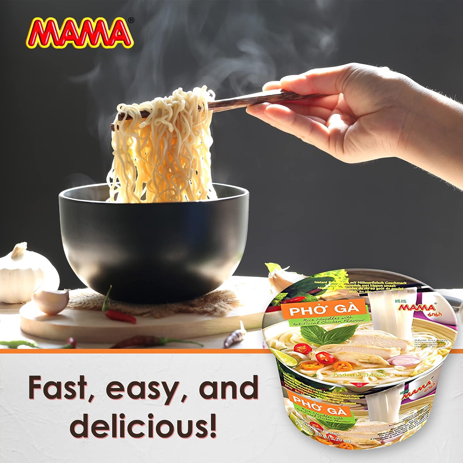 MAMA Pho Ga Instant Chicken Soup Bowl Noodle In Vietnamese Style