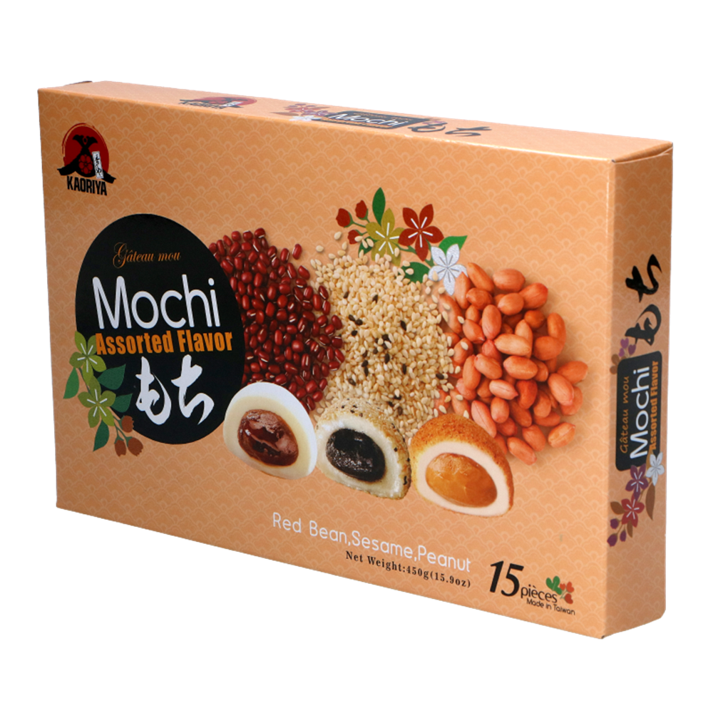 Kaoriya Mixed Mochi – Red Bean, Sesame, Peanut 450g