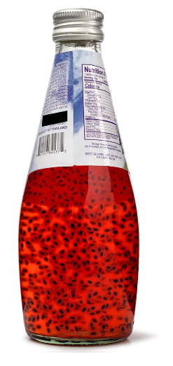 Honey Bee Basil Seed Drink, Pomegranate Flavor 9.8 oz