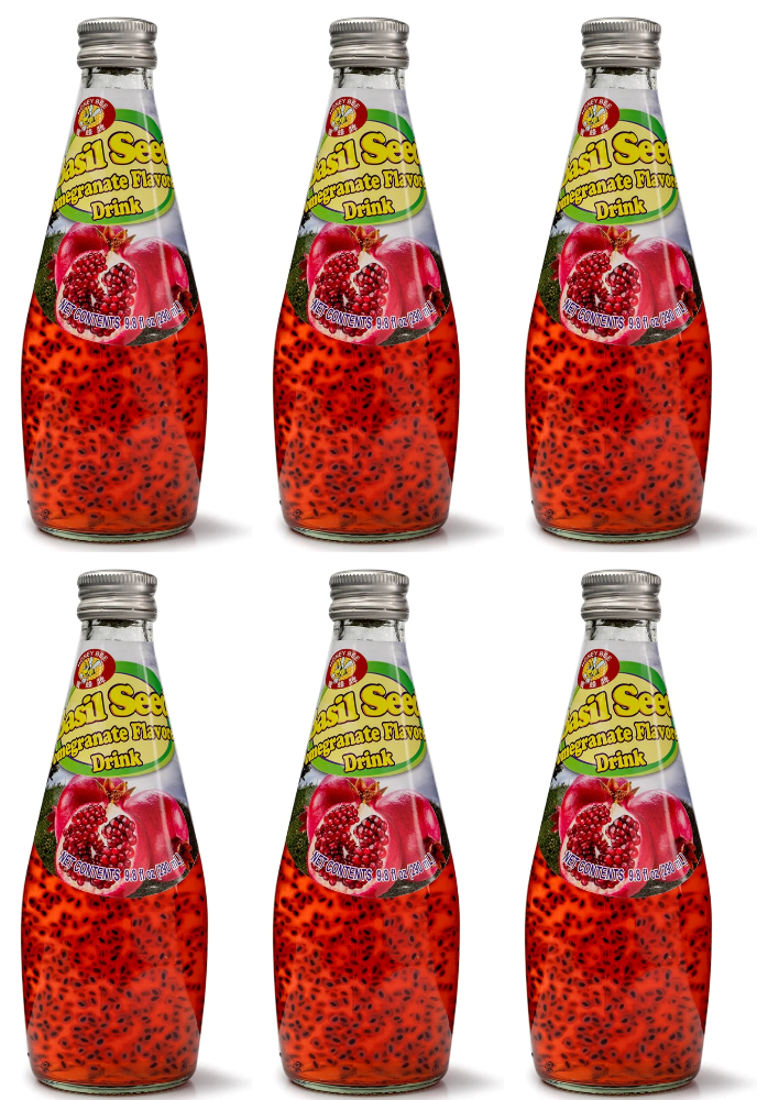 Honey Bee Basil Seed Drink, Pomegranate Flavor 9.8 oz