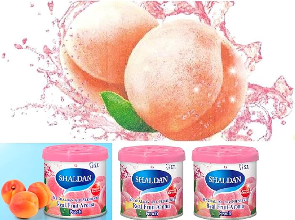 My Shaldan Peach Scent V8 Original Classic Formula, Car Cup-holder Natural air freshener, Real Fruit Aroma