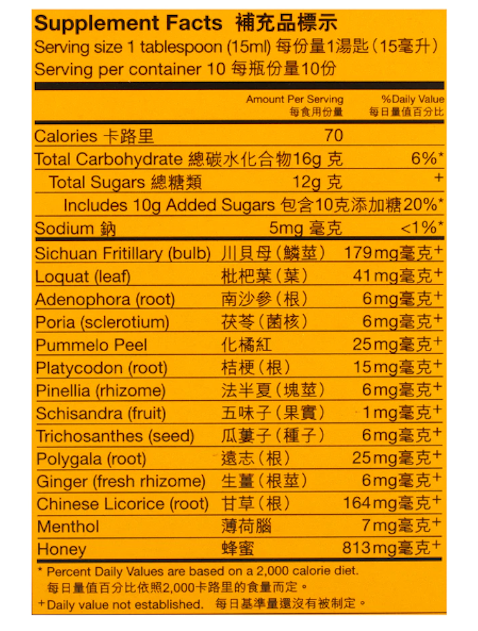 Nin Jiom Pei Pa Koa Honey and Loquat Sore Throat Syrup