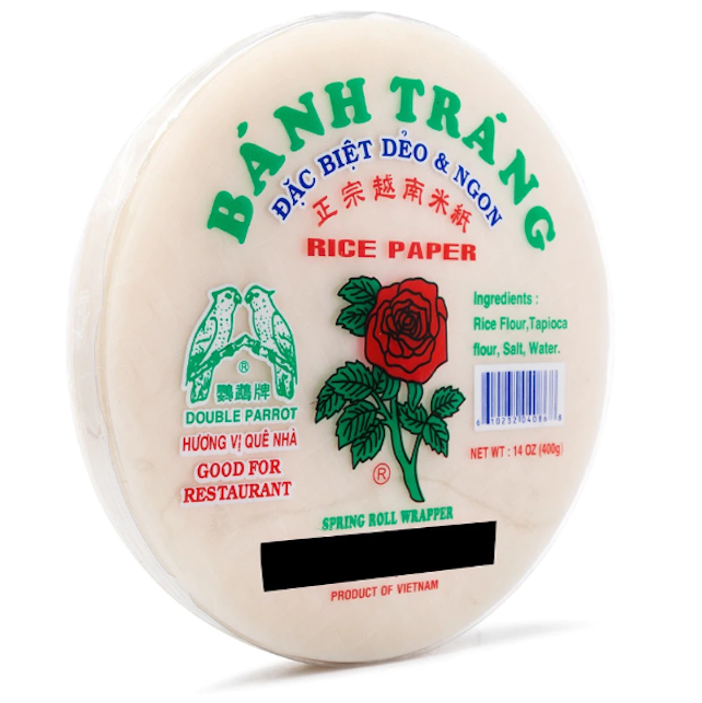 Double Parrot Rose Rice Paper 22cm 14 oz